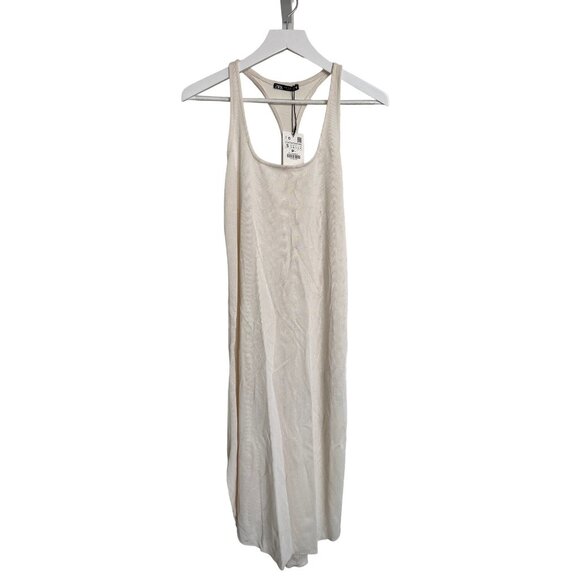 Zara Ivory Soft & Stretchy Racerback Dress - Picture 1 of 5